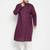 Men's purple and white cotton blend kurta pyjama set