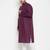 Men's purple and white cotton blend kurta pyjama set