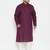 Men's purple and cream cotton blend kurta pyjama set
