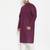 Men's purple and cream cotton blend kurta pyjama set
