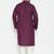 Men's purple and cream cotton blend kurta pyjama set