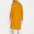 Men's mustard and white cotton linen kurta pyjama set