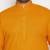 Men's mustard and white cotton linen kurta pyjama set
