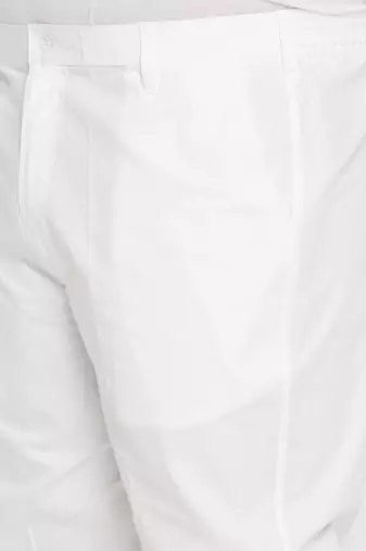 Men's mustard and white cotton linen kurta pyjama set