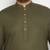 Men's green and white cotton linen kurta pyjama set