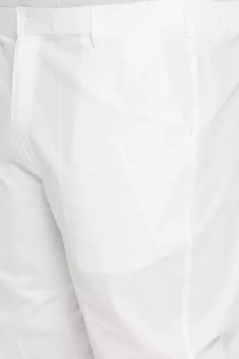 Men's green and white cotton linen kurta pyjama set