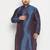 Men's blue silk blend kurta
