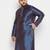 Men's blue silk blend kurta