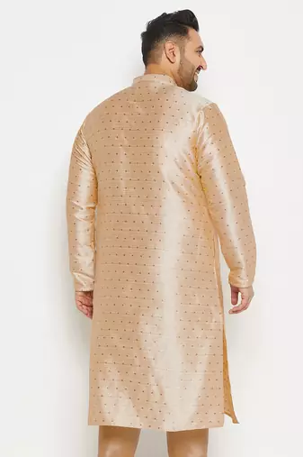 Men's gold silk blend kurta