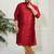 Men's maroon silk blend kurta