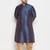 Men's royal blue silk blend kurta and dhoti set