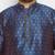 Men's royal blue silk blend kurta and dhoti set