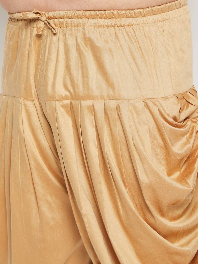 Men's royal blue silk blend kurta and dhoti set