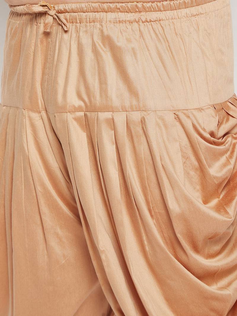 Men's maroon silk blend kurta and dhoti set