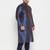 Men's royal blue silk blend kurta pyjama set