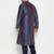 Men's royal blue silk blend kurta pyjama set