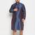 Men's egyptian blue silk blend kurta pyjama set