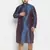 Men's egyptian blue silk blend kurta pyjama set