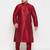 Men's maroon silk blend kurta pyjama set