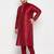 Men's maroon silk blend kurta pyjama set