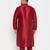 Men's maroon silk blend kurta pyjama set