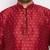 Men's maroon silk blend kurta pyjama set
