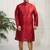 Men's maroon silk blend kurta pyjama set