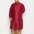 Men's maroon and rose gold silk blend kurta and dhoti set