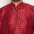 Men's maroon and rose gold silk blend kurta and dhoti set