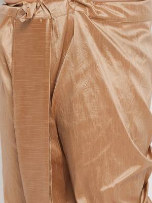Men's maroon and rose gold silk blend kurta and dhoti set 5