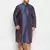 Men's blue and rose gold silk blend kurta and dhoti set
