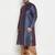 Men's blue and rose gold silk blend kurta and dhoti set