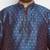 Men's blue and rose gold silk blend kurta and dhoti set