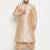 Men's beige and gold silk blend kurta and dhoti set