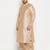 Men's beige and gold silk blend kurta and dhoti set
