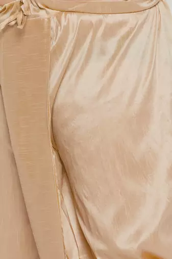 Men's beige and gold silk blend kurta and dhoti set