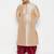 Men's beige and maroon silk blend kurta and dhoti set