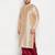 Men's beige and maroon silk blend kurta and dhoti set