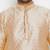 Men's beige and maroon silk blend kurta and dhoti set
