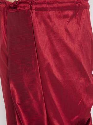 Men's beige and maroon silk blend kurta and dhoti set 5
