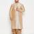 Men's beige and rose gold silk blend kurta and dhoti set