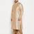Men's beige and rose gold silk blend kurta and dhoti set