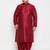 Men's maroon silk blend kurta and dhoti set
