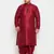 Men's maroon silk blend kurta and dhoti set