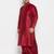 Men's maroon silk blend kurta and dhoti set
