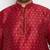 Men's maroon silk blend kurta and dhoti set