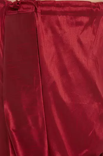 Men's maroon silk blend kurta and dhoti set