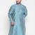 Men's aqua blue silk blend kurta