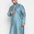 Men's aqua blue silk blend kurta