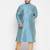 Men's aqua blue silk blend kurta